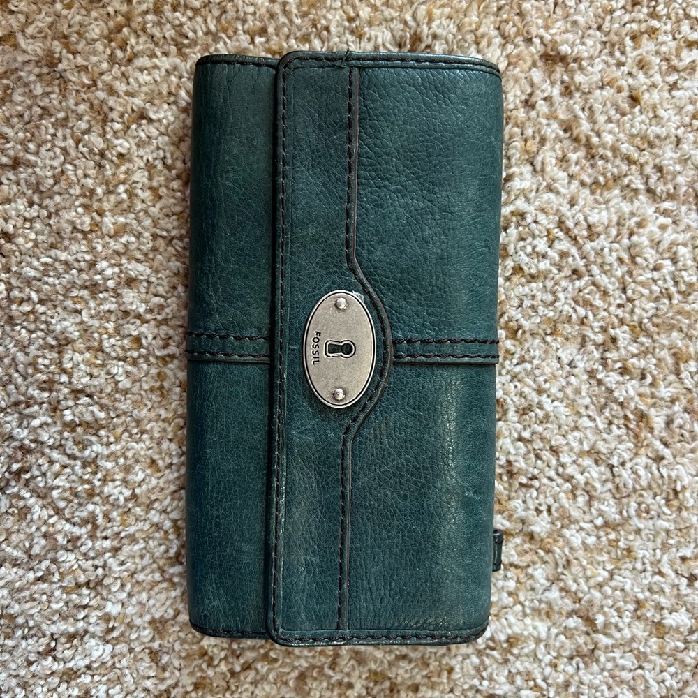 Fossil trifold hunter green wallet